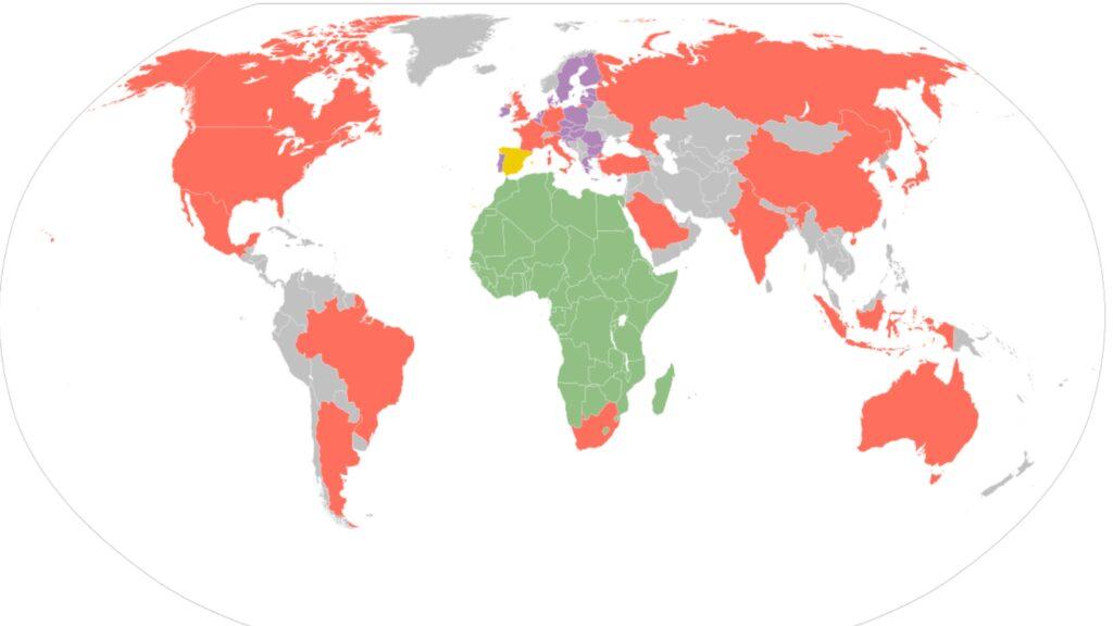 Map, member countries of g20,
